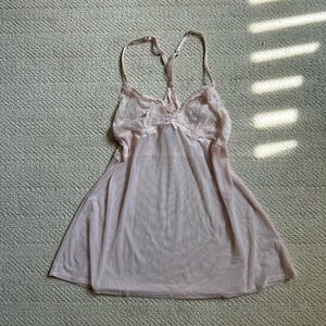 baby pink babydoll slip dress